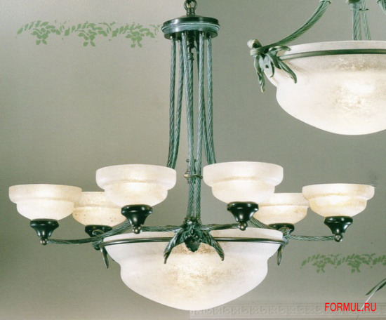 Люстра Possoni Illuminazione 1959/6+1 BR/NERO/VERDE